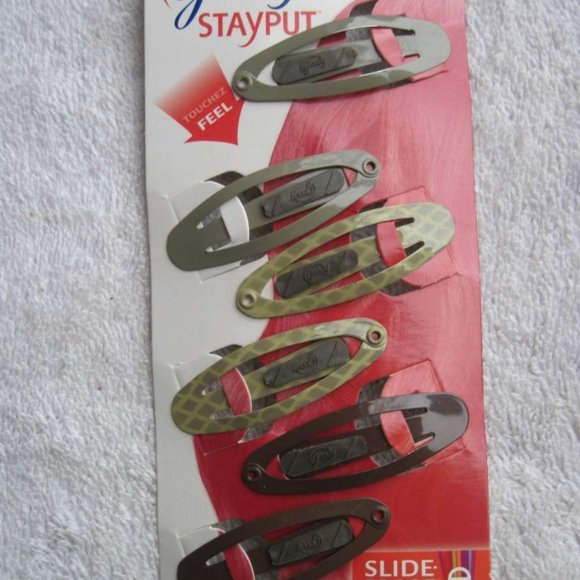 6 Goody Stay Put Slide Proof Hair Snap Clips Secure Hold Fit Black Blonde Brown - Picture 10 of 14